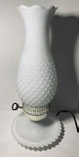 Vintage Hobnail Milk Glass 1950s Table Lamp 13.5" Tall EUC ...