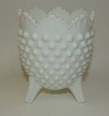 Vintage Fenton White Milk Glass Hobnail Egg Shape Footed ...