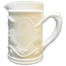 Similar Items to White Milk Glass Grape Vine Vintage Small Pitcher