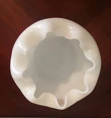 Vintage Candy Dish White Milk Glass Ruffled | eBay