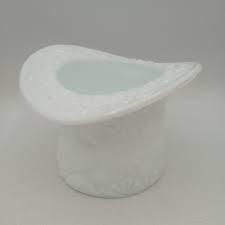 Fenton Olde Virginia Milk Glass Daisy and Button Top Hat Vase Planter Vintage | eBay