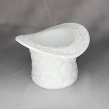 Vintage Fenton Cut Glass White Top Hat Planter - Etsy