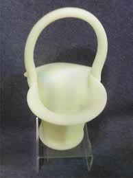 Vintage Fenton Custard Yellow Basket Hand Painted by J ...