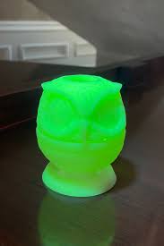 Vintage Fenton Uranium Custard Glass Owl Fairy Lamp; Fenton Glass Owl Candleholder - Etsy UK