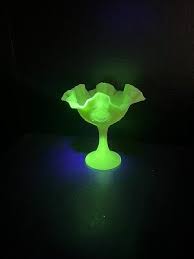 Vintage Fenton Uranium Glass Persian Medallion Compote ...
