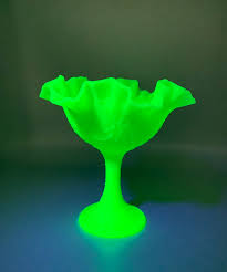 FENTON - Comport/compote - Persian Medallion - Lime Green ...