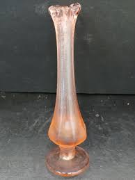 Fenton Pink Bud Vase - Pedestal - Stretch Glass- 8" Tall | eBay
