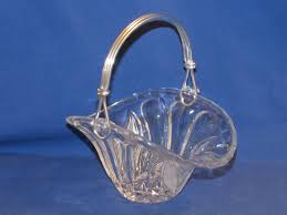 OTCO LEAD CRYSTAL Basket With Silver Handle Western Germany ...