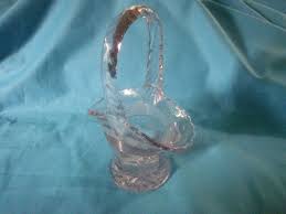 Vintage Clear Glass Basket - Vintage Basket - Glass Basket ...