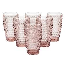 MARTHA STEWART 6 Piece 14.3 oz. Hobnail Handmade glass ...