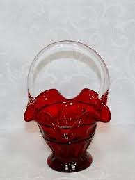 Fenton, Basket, Ruby Glass & Crystal Glass. | eBay