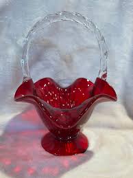 Vintage Fenton Hand Painted Basket - Etsy