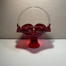 Vintage Viking Art Glass Georgian Amberina, Ruby, Red Basket ...