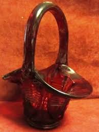 Fenton Cranberry Glass Basket | eBay