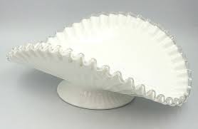 Fenton Milk Glass Low Silver Crest Banana Fruit Or Flowers ...