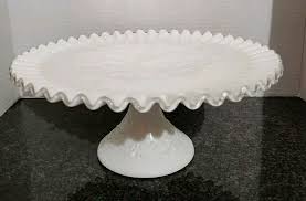 VINTAGE FENTON SILVER CREST SPANISH LACE CAKE PLATE PEDESTAL ...
