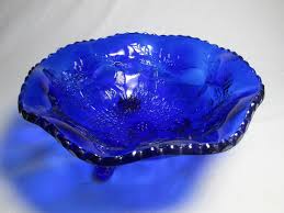 Fenton Cobalt Blue Stag and Holly Bowl on Three Toes - Etsy