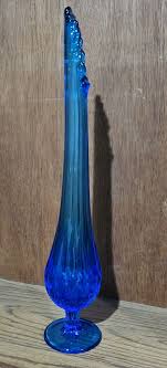 Vintage Fenton Footed Thumbprint Swung Vase 17.5” Vintage ...