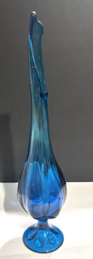 Vintage Viking Art Glass Epic Bluenique Swung Vase | eBay