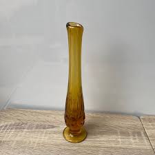 Vintage Amber Moon and Star Bud Swung Vase, Collectable Art ...