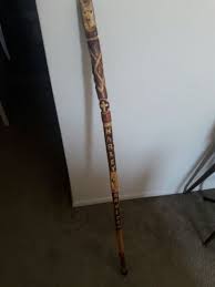 Harley Davidson hand carved cane/walking stick cash or trade ...