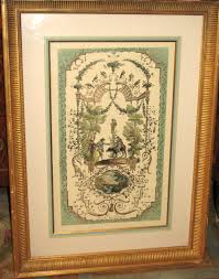 Proantic: Bacchic Feast After Watteau Color Engraving By J. Moyreau Fr