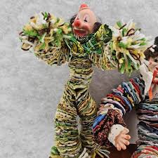 Yoyo Clown Handmade Toy Vintage Retro 1960s Fabric Pinwheel ...
