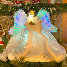 12 in. Fiber-Optic Animated Tree Topper - Black Angel – Mr ...