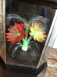 Vintage Colour Changing Rotating Fiber Optic Flower Clock ...
