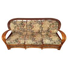 Three Seat Rattan Sofa By Palm Springs For Sale at 1stDibs