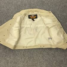 Harley Davidson Corduroy Jacket Womens Medium Beige Crest ...