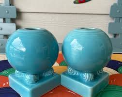 Vintage Fiesta (fiestaware) Bulb Candle Holder / PAIR in TURQUOISE - Etsy