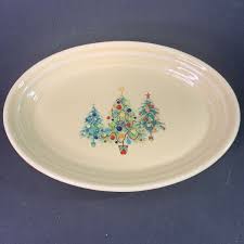 FIESTA LIGHT YELLOW CHRISTMAS TREE OVAL PLATTER DISH 9 1/2 ...