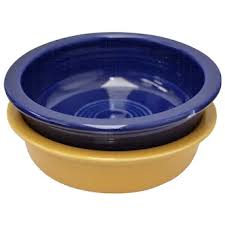 Similar Items to Fiesta Fiestaware Homer Laughlin Pair of 5 1/2" Fruit Bowls in Old Yellow & Cobalt Blue