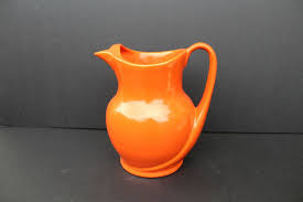 Vtg MCM CALIFORNIA CA Pottery - Metlox Prouty Solid Orange Water Pitcher #58 | eBay
