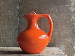 Gladding Mcbean El Patio Flame Orange-red Carafe With Lid | 1930s California Pottery - Etsy