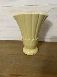 Vintage USA Pottery Flower Pot Vase Yellow Chips | eBay