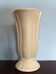 Vintage Shawnee Pottery Cattail Cat Tail Vase Ivory off ...