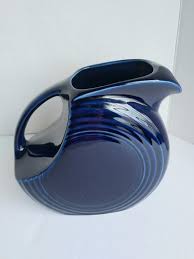Fiesta Ware Large Disc Water Pitcher Cobalt Blue Ceramic ...