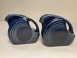 2 FIESTA Cobalt Blue Mini Disk Pitcher Creamers Fiestaware ...