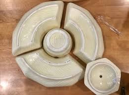 MCM TREASURE CRAFT POTTERY WHEAT PATTERN LAZY SUSAN COVERED BOWL SERVING DISH | eBay