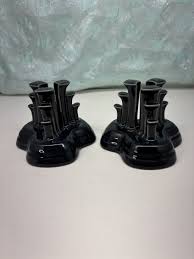 Fiestaware Slate pyramid tripod CANDLE HOLDER stick pair ...