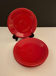 Homer Laughlin China Red Fiesta Salad Plates. Set of 4. | eBay