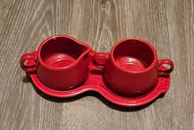 Fiesta by Homer Laughlin 3-Piece Sugar & Creamer Set w/Tray ...