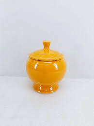INDIVIDUAL COVERED SUGAR BOWL butterscotch orange FIESTA ...