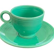 Fiestaware Mid Century Modern Colorful Dinnerware Cup Saucer Set Medium Green | eBay