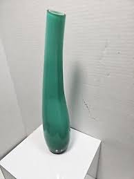 Vintage And Unique Mid Century Modern Glass Turquoise Vase | eBay