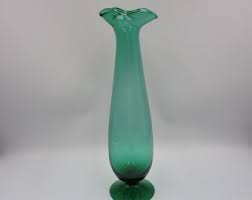 Vintage Mid Century Hand-blown Vase, Tool-formed Top - Etsy