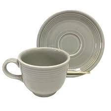 Fiesta Tea Cup and Saucer Pearl Gray Post 86 Homer ...