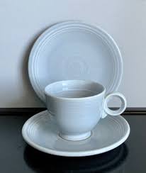 Vintage Gray Fiestaware Set: Cup, Saucer, Bread Plate - Etsy